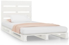 vidaXL Πλαίσιο Κρεβατιού Λευκό 90x190 εκ. από Μασίφ Ξύλο Πεύκου Single
