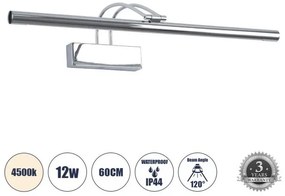 Απλίκα Καθρέπτη Μπάνιου-Πίνακα LED 12W 1400 lm LAURA Globostar-60426-Νίκελ Ματ 60426