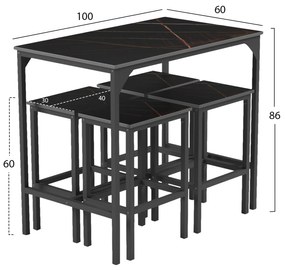 ΣΕΤ ΤΡΑΠΕΖΑΡΙΑ ΜΠΑΡ 5ΤΜΧ BOXY HM9882.13 ΜΑΥΡΟ ΜΕΤΑΛΛΟ-ΜΕΛΑΜΙΝΗ ΜΑΥΡΟ ΜΑΡΜΑΡΟ (1 Τεμμάχια)