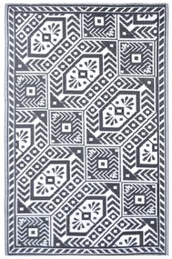 Esschert Design Χαλί Εξωτερικού Χώρου 182 x 122 εκ. Διαμάντι - Μαύρο