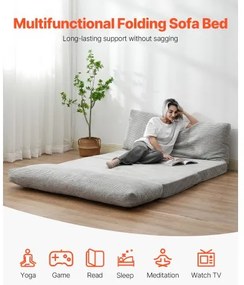 VEVOR Folding Sofa Bed Foldable Couch Bed with Washable Cover Dark Grey (Full)