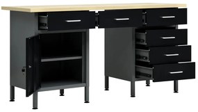 vidaXL Πάγκος Εργασίας Μαύρος 160 x 60 x 85 εκ. Ατσάλινος