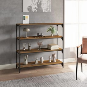 vidaXL Βιβλιοθήκη Καπνιστή Δρυς 100 x 33 x 100 εκ. Επεξ. Ξύλο &amp; Ατσάλι