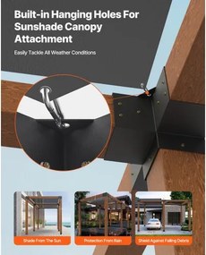 VEVOR 4x4 Inch Pergola Bracket Kit Inner 3.5x3.5 3- &amp; 4-Way Brackets with Bases