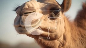 Σετ των 2 Intra Συλλεκτικό Ξύλινο Παζλ Plywood  4mm - Κοντινό πλάνο μιας καμήλας με μια απαλή έκφραση Σε Ξύλινο Κουτί - Διαστάσεις: 10x10 cm – 25 κομμάτια