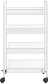 vidaXL Τρόλεϊ Κουζίνας 4 Επιπέδων Λευκό 46 x 26 x 85 εκ. Σιδερένιο