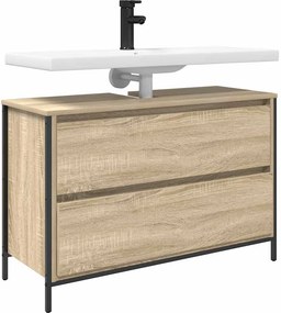 vidaXL Ντουλάπι νιπτήρα μπάνιου με συρτάρια Sonoma Δρυς 90x34,5x60 εκ.