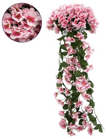 78052 Τεχνητό Κρεμαστό Φυτό Διακοσμητικών Λουλουδιών με Ροζ Φλόξ M30 x Υ80 x Π30cm