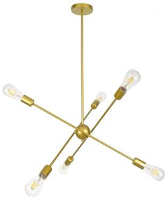 Φωτιστικό Οροφής Zane 00786 6xE27 Φ70x100cm Gold GloboStar