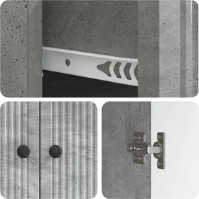 vidaXL Πλαϊνό γραφείο Γκρι Σκυροδέματος 66 x 34,5 x 90 εκ