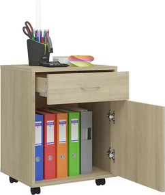vidaXL Ντουλάπι Τροχήλατο Sonoma Δρυς 45 x 38 x 54 εκ. από Επεξ. Ξύλο