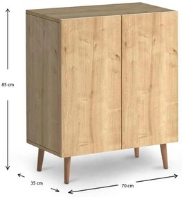 Παπουτσοθήκη Luce Megapap 12 ζευγών από μελαμίνη χρώμα oak 70x35x85εκ.