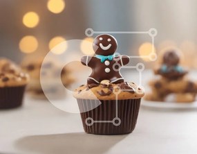 Intra Συλλεκτικό Ξύλινο Παζλ Plywood 4mm - Cupcakes με Gingerbread Man ειδώλιο και μπισκότα Σε Ξύλινο Κουτί - Διαστάσεις: 10x10 cm – 25 κομμάτια