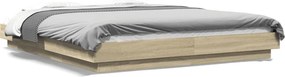 vidaXL Πλαίσιο Κρεβατιού με LED Sonoma Δρυς 150x200εκ. Επεξ. Ξύλο