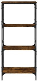 vidaXL Βιβλιοθήκη 4 Επιπέδων Καπνιστή Δρυς 59x35x132 εκ. Επεξεργ. Ξύλο
