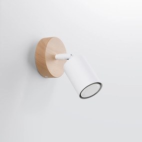 Φωτιστικό τοίχου Verdo 1,1xGU10/10w, Χρώμα λευκό/ξύλο