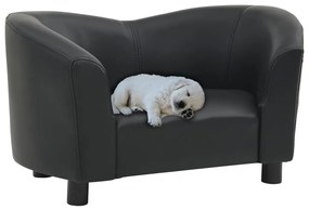 170946 vidaXL Καναπές-Κρεβάτι Σκύλου Μαύρος 67x41x39 εκ. από Συνθετικό Δέρμα Μαύρο, 1 Τεμάχιο