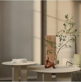 Stewehome Σετ 2 τραπεζάκια σαλονιού μοντέρνα στρογγυλά από MDF Μπεζ 80x80 cm