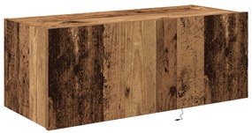 vidaXL Ντουλάπι τοίχου TV με φώτα LED παλιού ξύλου 80x35x31 εκ.