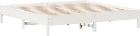 vidaXL Σκελετός Κρεβ. Χωρίς Στρώμα Λευκό 180x200 εκ Μασίφ Πεύκο