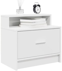vidaXL Κομοδίνα με συρτάρι 2 τεμάχια Λευκό 51x31x47 cm