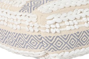 Μαξιλάρι DKD Home Decor Γη Λευκό Γκρι Τετράγωνο Boho 60 x 60 x 25 cm