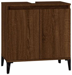 vidaXL Ντουλάπι Νιπτήρα Καφέ Δρυς 58x33x60 εκ. Επεξεργασμένο Ξύλο