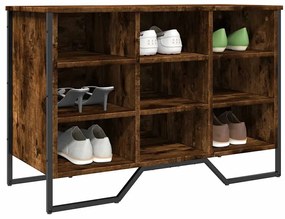 vidaXL Παπουτσοθήκη Καπνιστή Δρυς 90x38x61,5εκ. από Επεξεργασμένο Ξύλο