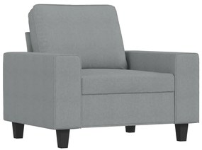 vidaXL Πολυθρόνα Ανοιχτό Γκρι 60 εκ. Υφασμάτινη με Υποπόδιο