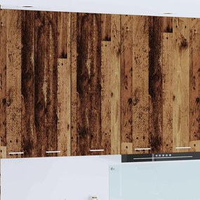 vidaXL Κρεμαστό ντουλάπι με πόρτα Riga Παλιό Ξύλο 40 x 31 x 100 εκ.