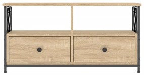 vidaXL Έπιπλο Τηλεόρασης Sonoma Δρυς 90x33x45 εκ. Επεξ. Ξύλο/Σίδερο