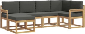 vidaXL Σειρά Καναπέ Εξωτερικού 6 pcs Άσπρο και Ανθρακί Πολυεστέρας