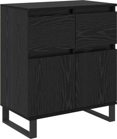 vidaXL Πλαϊνό γραφείο με συρτάρι Μαύρη Οξυά 60 x 35 x 70 cm