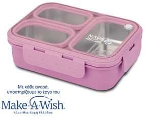 Δοχείο φαγητού Bento ανοξείδωτο ορθογώνιο "We Care", λιλά 800ml 10-262-003