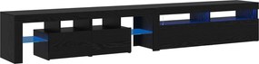 vidaXL Ντουλάπι TV 2 pcs Μαύρη Οξυά Επεξεργασμένο Ξύλο