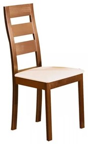Ε782,1 MILLER Καρέκλα Οξυά Honey Oak, PVC Εκρού  45x52x97cm Φυσικό/Εκρού,  Ξύλο/PVC - PU, , 2 Τεμάχια