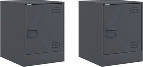 vidaXL Κομοδίνα 2 τεμ. Ανθρακί 34,5 x 39 x 44 εκ. από Χάλυβα