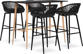 vidaXL Σετ Επίπλων Μπαρ 5 Τεμαχίων Μαύρο