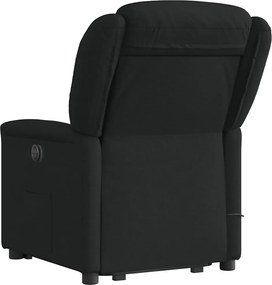 vidaXL Πολυθρόνα Μασάζ Ανακλινόμενη με Ανύψωση Μαύρη Υφασμάτινη