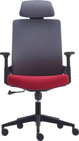 BF8900 Πολυθρόνα Γραφείου Διευθυντή, Mesh Γκρι, Ύφασμα Μπορντώ   1τμχ