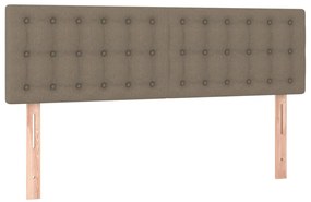 vidaXL Κρεβάτι Boxspring με Στρώμα Taupe 140x190 εκ. Υφασμάτινο