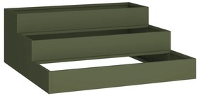 vidaXL Γλάστρα Κήπου Τριών Επιπέδων 90x90x35 εκ Ελιάς Ατσάλι