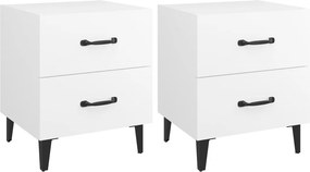 vidaXL Κομοδίνα 2 τεμ. Λευκά 40 x 35 x 47,5 εκ.