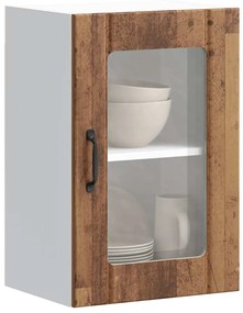 Ντουλάπι τοίχου κουζίνας με γυάλινη πόρτα "Lucca" Παλιό ξύλο