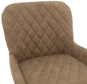 Σκαμπό bar Delicacy μεταλλικό μαύρο-ύφασμα καφέ antique 47x43x100εκ 47x43x100 εκ.