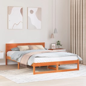vidaXL Κρεβάτι Κεραμιδί Ξύλο 140 x 200 εκ Απλό Κρεβάτι Ορθογώνιο