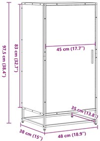 ΠΑΠΟΥΤΣΟΘΗΚΗ ΜΑΥΡΟ 48X38X97,5 ΕΚ. ΑΠΟ ΕΠΕΞΕΡΓΑΣΜΕΝΟ ΞΥΛΟ 849199