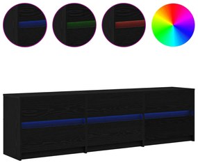 vidaXL Ντουλάπι TV Μαύρο 182 x 34 x 50 εκ. Επεξεργασμένο ξύλο
