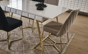 Stewehome Λευκή Επεκτεινόμενη Τραπέζαρια MDF με 4 Καρέκλες 90x78x78 cm