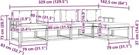 vidaXL Σειρά Καναπέ Εξωτερικού 4 pcs Λευκό και Μπεζ Πολυεστέρας